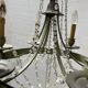 Empire style chandelier with tassels and patinated sheet metal, 20th century