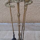 Bronze fireplace tool set