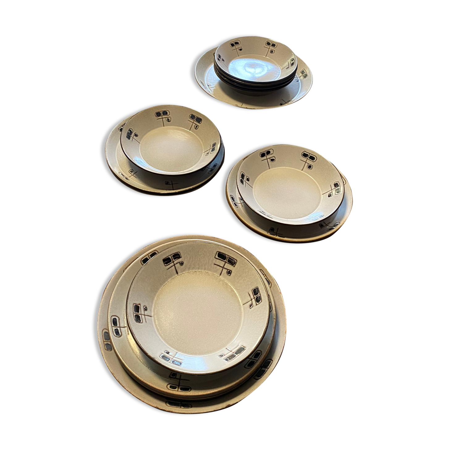 Service Niderviller hand painted 70s