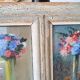 Pair of small antique floral oils by Jean Le Flaouter