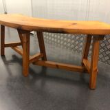 Chalet-style pine bench circa 1960