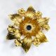 Applique fleur métal doré à la feuille d'or vintage Applique florentine