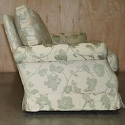 Pair of Howard & Son's style sofas in floral patterned silk blend.