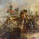 Napoleonic battle scene, oil on canvas, 19th century