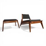 Hunting Chair lounge chair with ottoman by Heinz Heger for PGH Erzgebirgisc