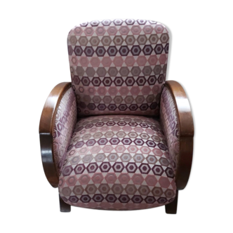 Wooden club-style armchair - art deco