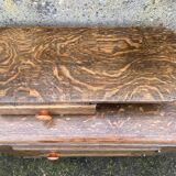 Art Deco bedside table, oak, moustache legs, 1930s