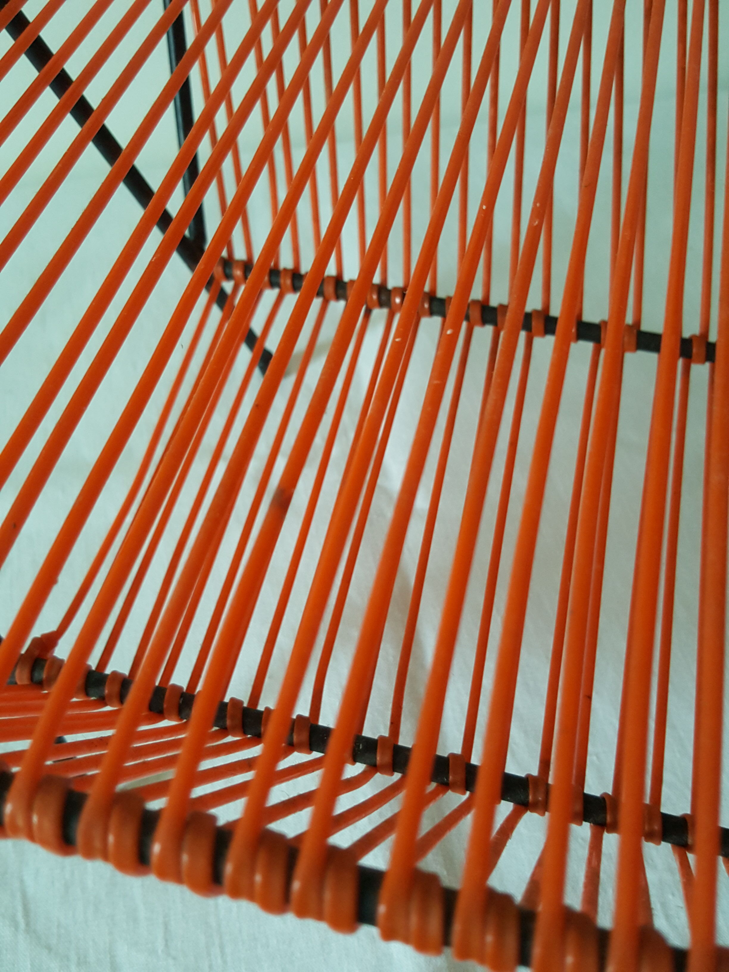 Porte vinyle métal et scoubidou années 60/70