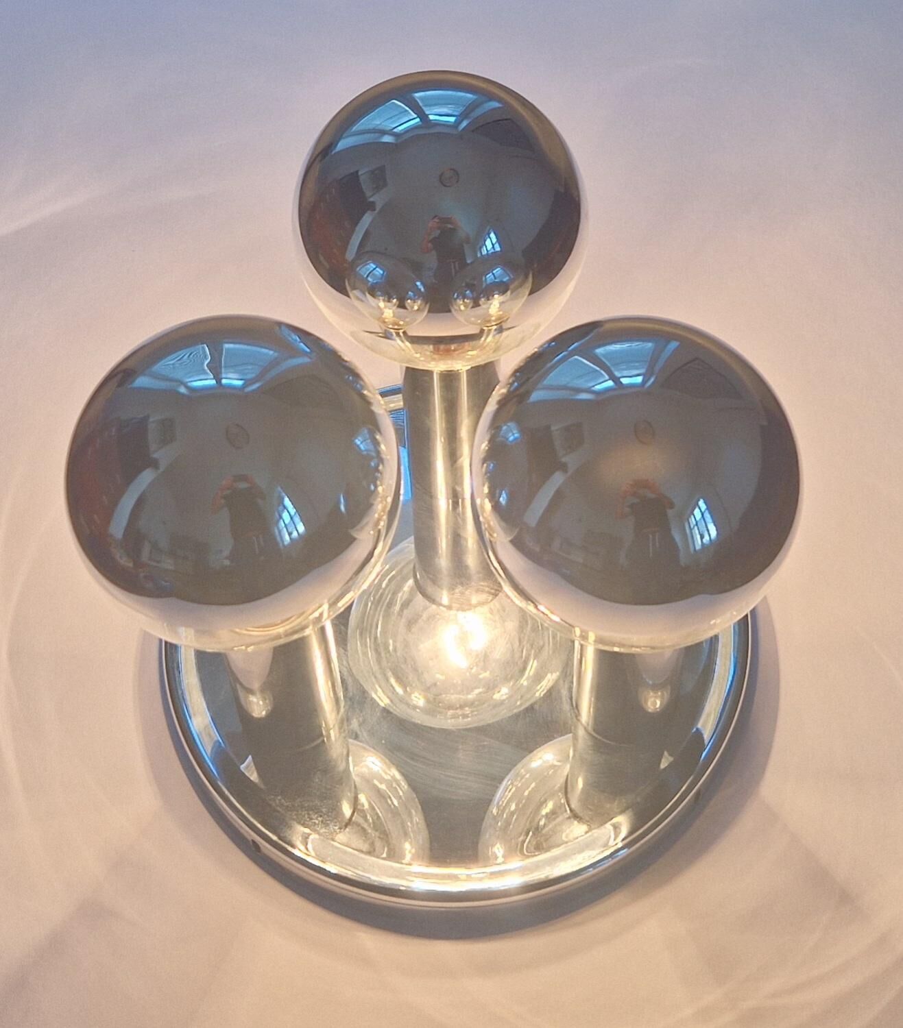 Rare Midcentury Flush Mount, Ceiling Lamp, Italy, 1970s