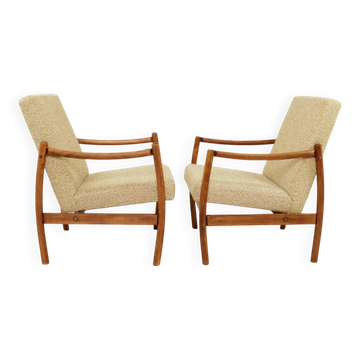 Paire de chaises longues modernes scandinaves nébuleuse verte années 1970