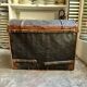 Wicker bag Gaigneur, coated canvas and leather marked JG
