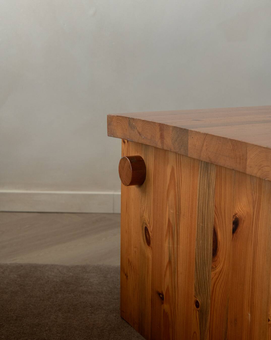 Vintage Pine Coffee Table Dymling Yngve Ekström Swedese, Brutalist, 1970s