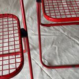 Red folding chairs Talin Italy, 1980