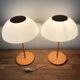 Pair of two Italian orange mushroom lamps from the 70s