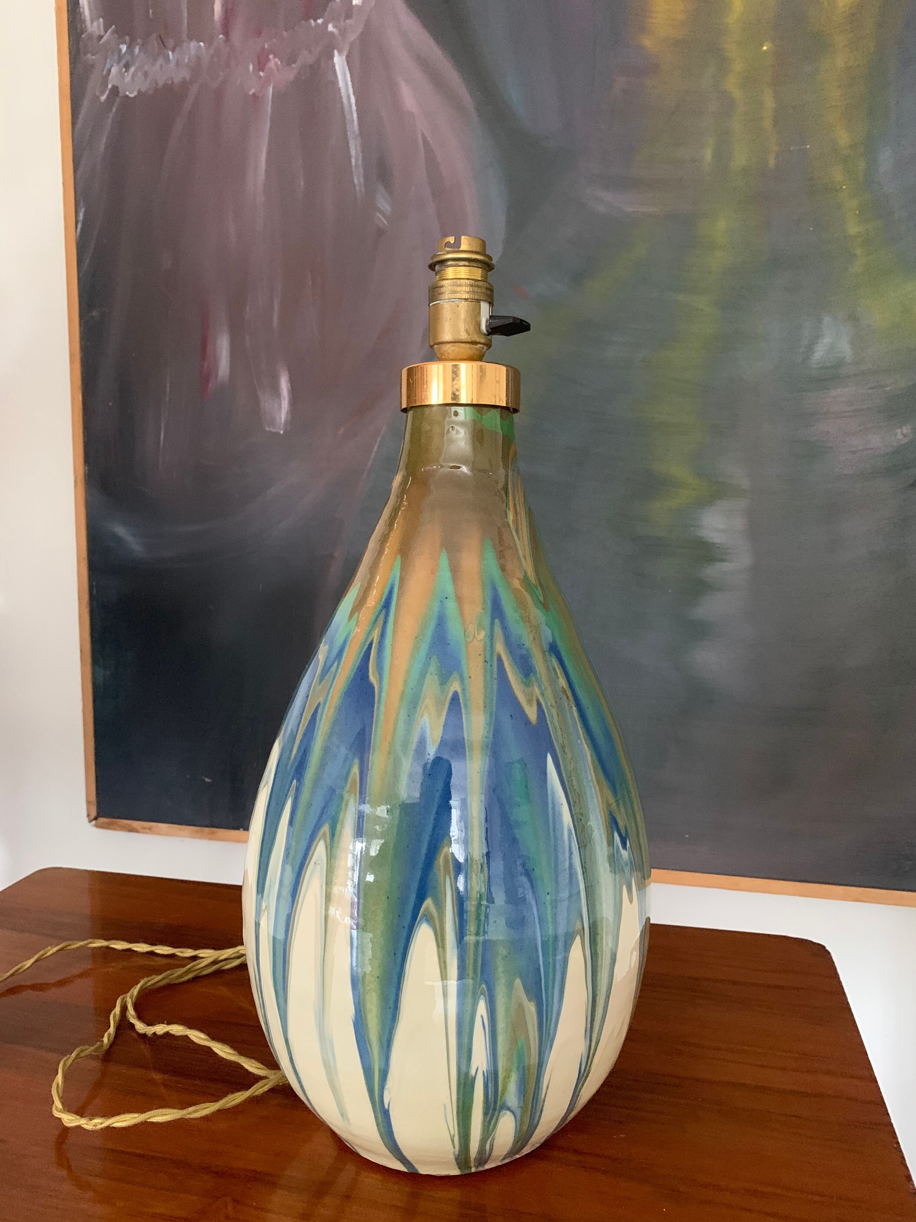 Vintage signed ceramic lamp