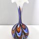 Grand vase en verre orange, blanc et bleu par Opaline Florence, Italie