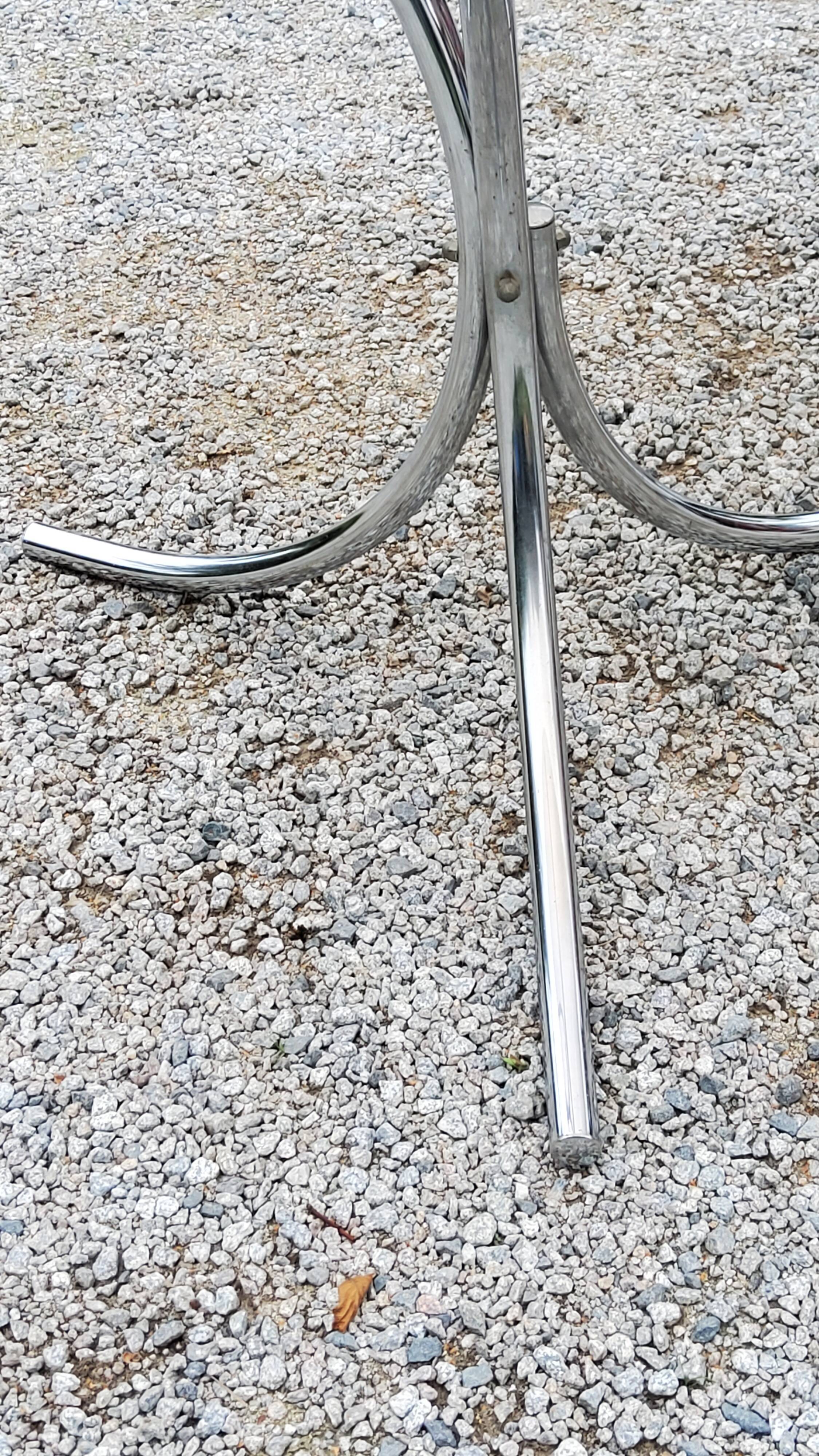 Dining table from the 70s top smoked glass base chrome