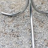 Dining table from the 70s top smoked glass base chrome