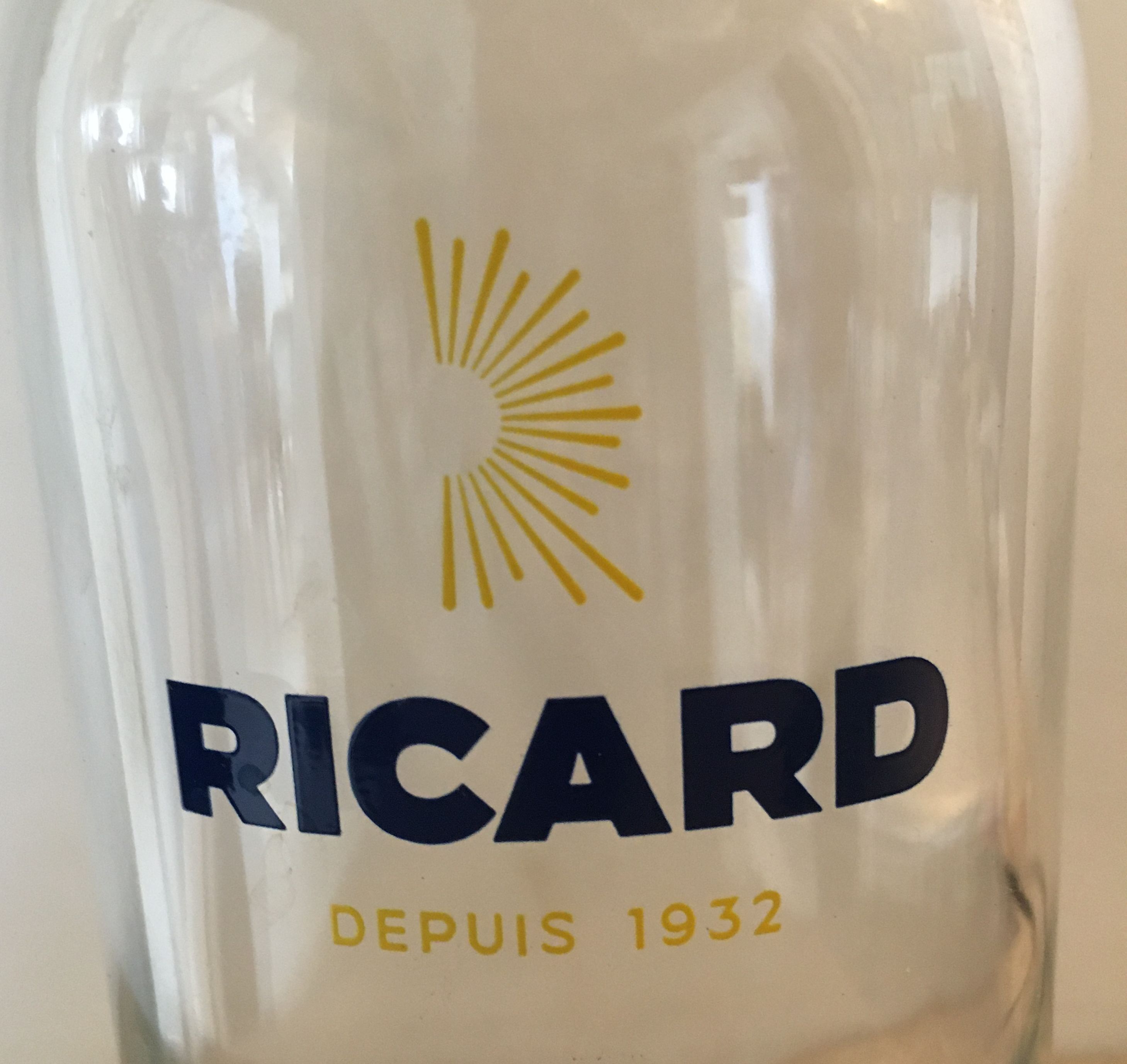 Ricard carafe flacon 1 litre 1/2 soleil