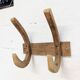Rustic solid wood double coat hook