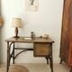 Rattan desk and vintage canning