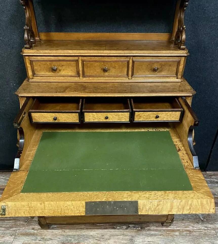 Louis Philippe period stepped chest of drawers in light wood circa 1830