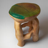 Unique Carved Stool From Single Piece of Wood
