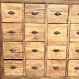 Vintage workshop furniture with 24 drawers in solid pine – 1950s