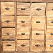 Craftsman's cabinet with 24 drawers in solid pine, 1950s.
