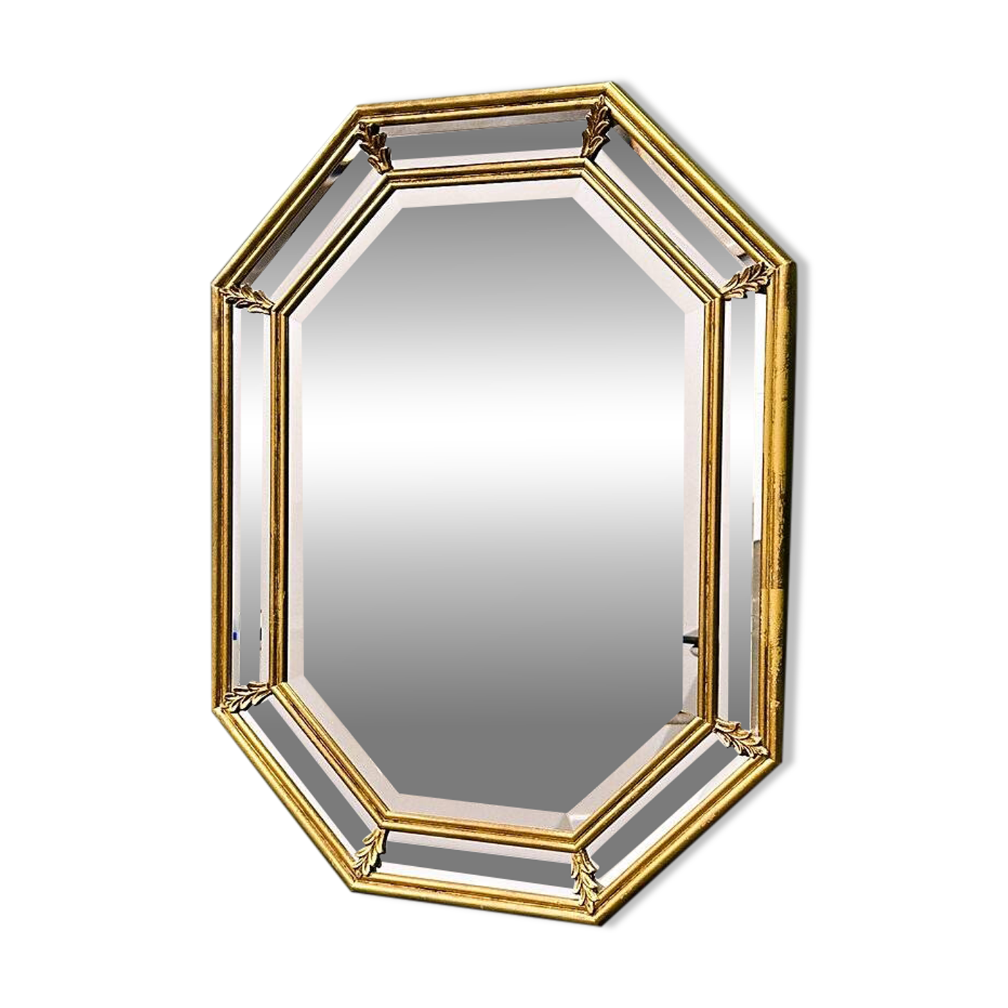 Vintage neoclassical octagonal mirror by Deknudt, Belgium, 1980s