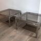 Pair of side tables in brushed steel. Guy Lefèvre for Maison Jansen