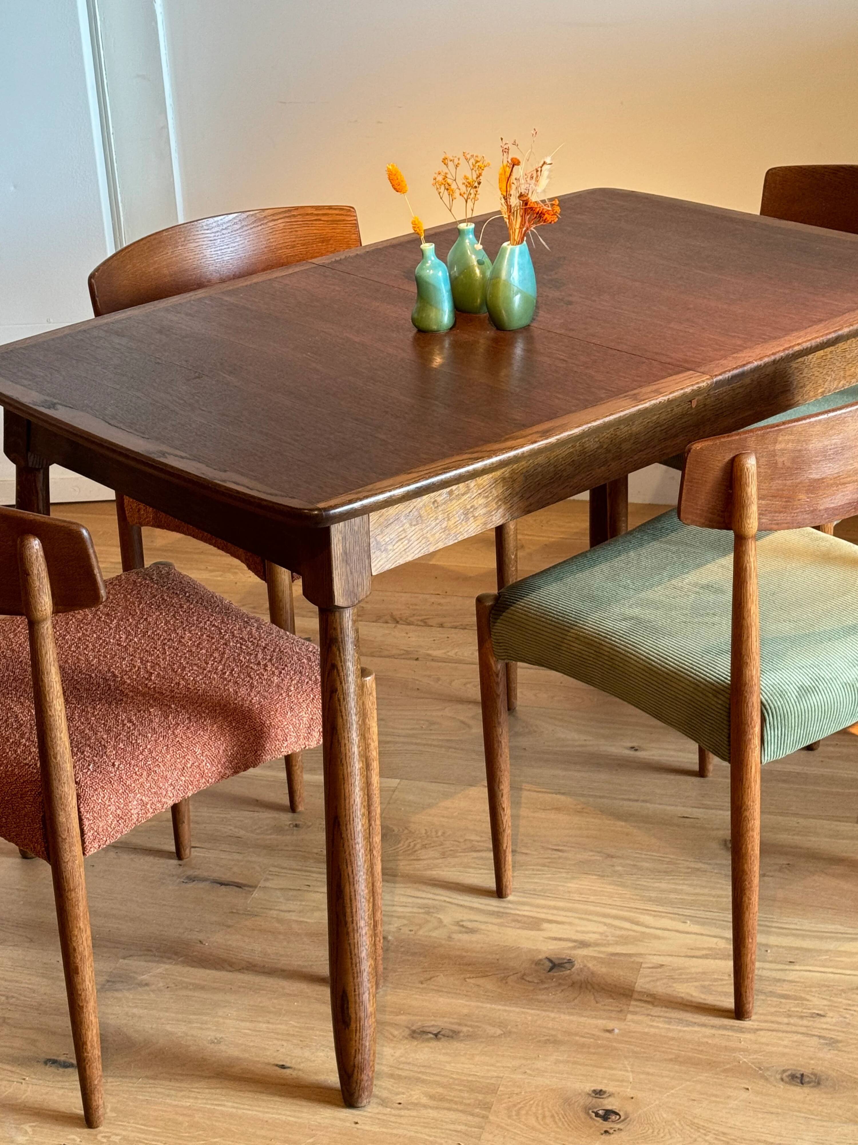 Vintage Scandinavian oak table "Mette"