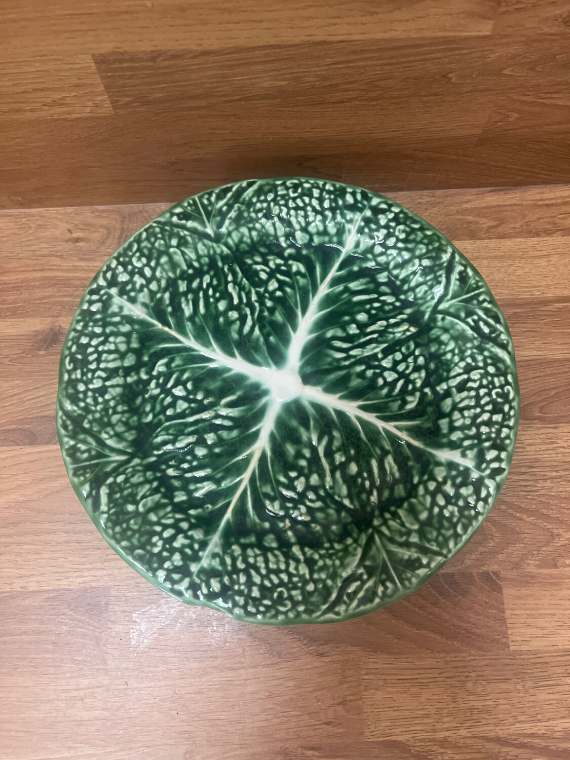 Vintage cabbage barbotine plates