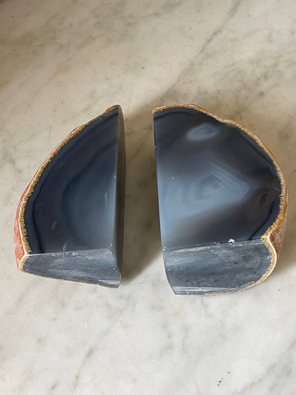 paire de serre-livres Géode d’agate