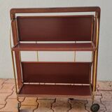 Folding side table with wheels