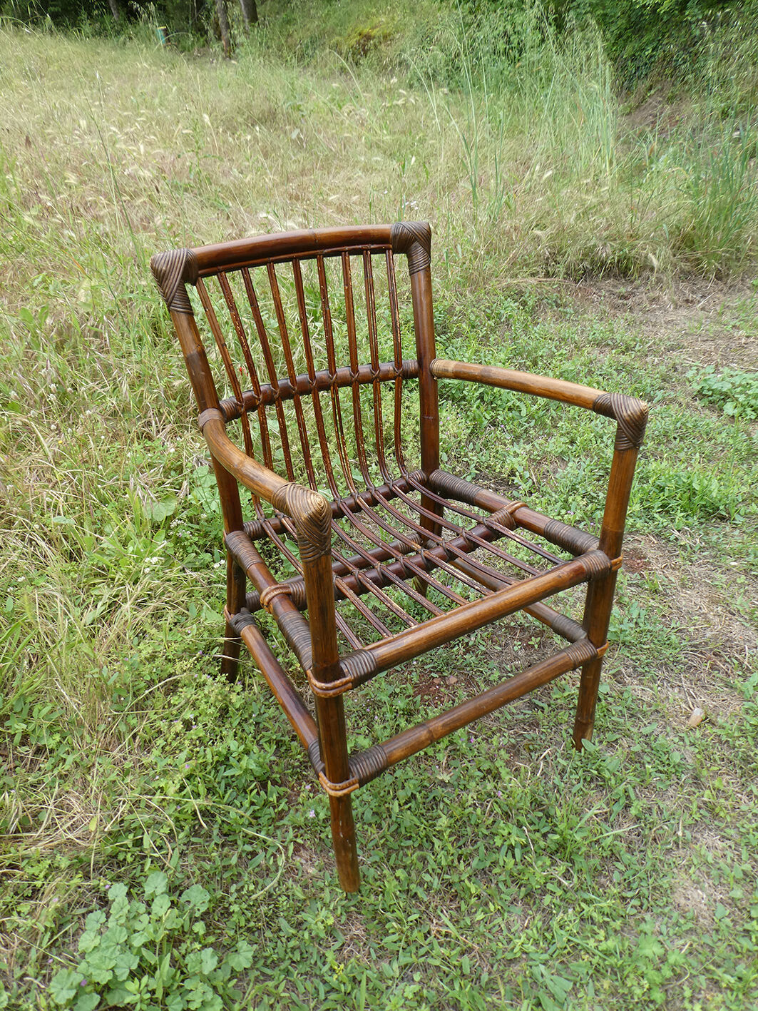 Vintage rattan and bamboo chair