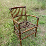 Fauteuil en rotin et bambou vintage
