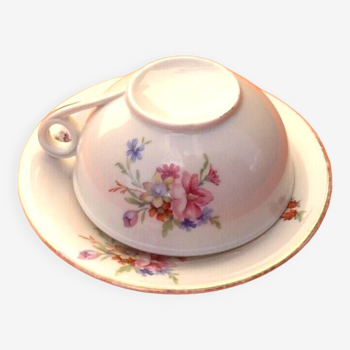 Porcelain Breakfast Cup / Saucer with floral decoration