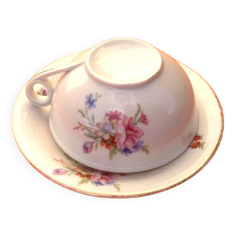 Porcelain Breakfast Cup / Saucer with floral decoration