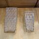 Pair of vintage bubble design moulded glass vases