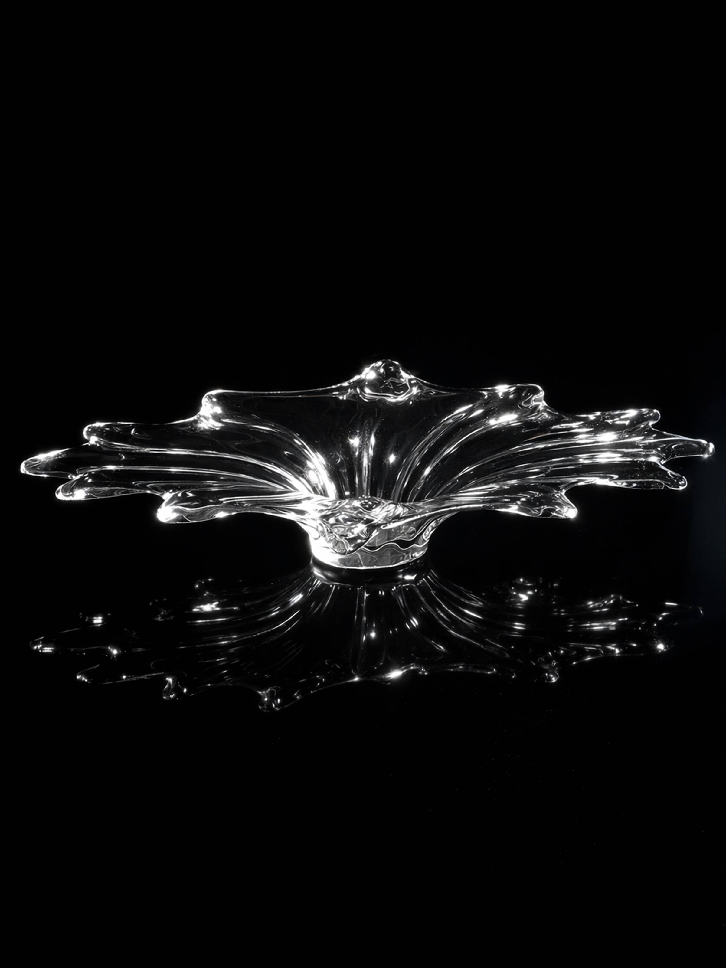 Large Murano Crystal Glass Centerpiece Bowl