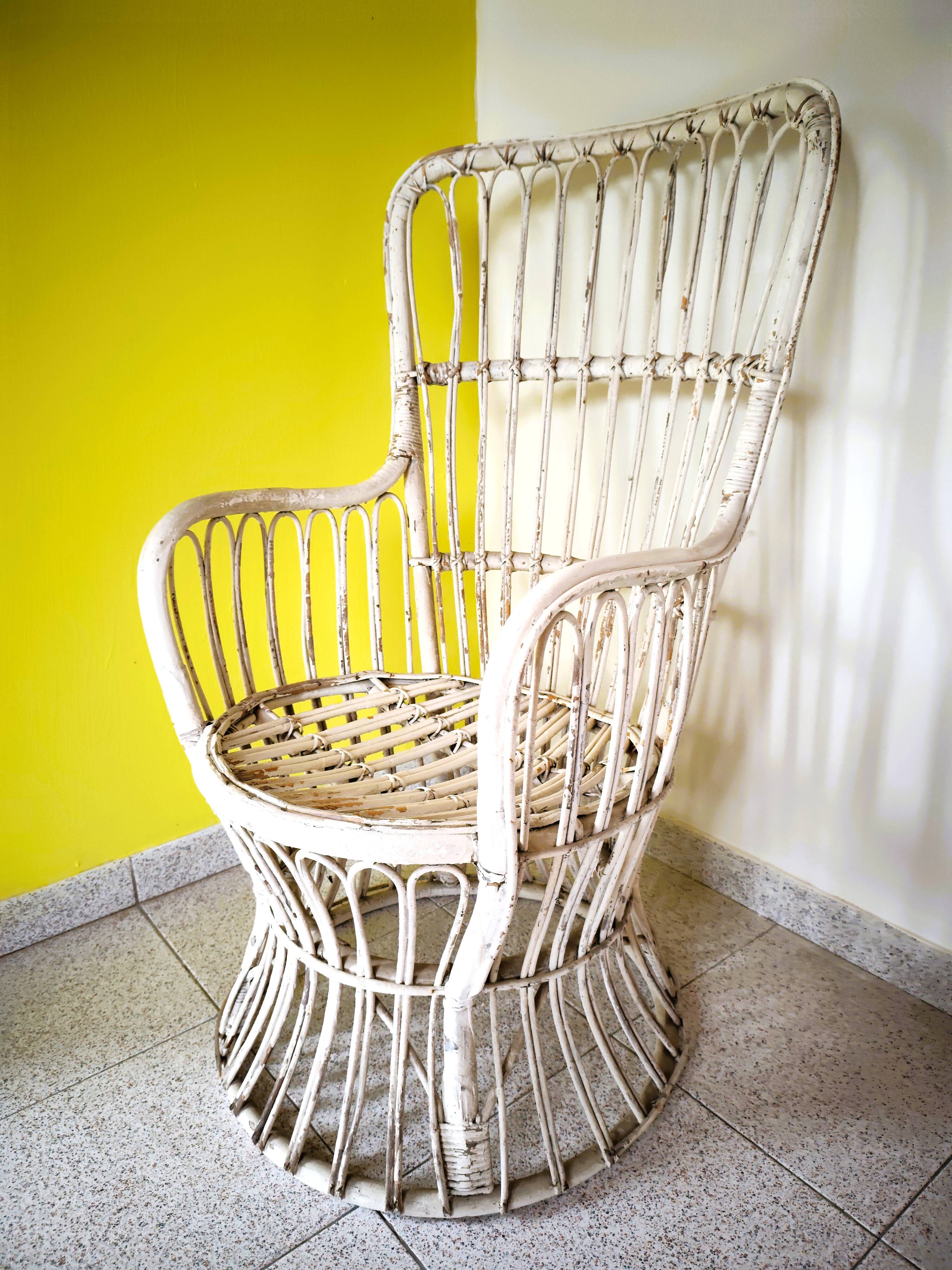 Rattan armchair in the style of "Emmanuelle armchair"