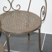 Series of 4 chairs of garden furniture wrought iron full years 60