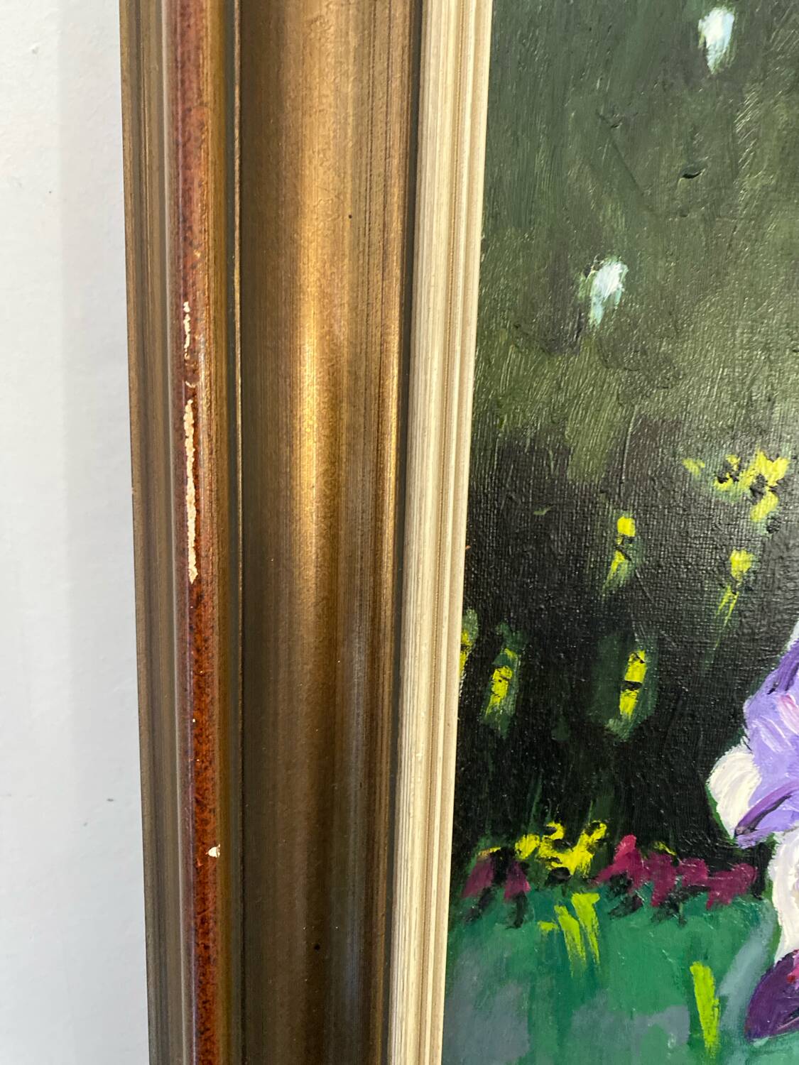 Still life with irises signed Guilbert