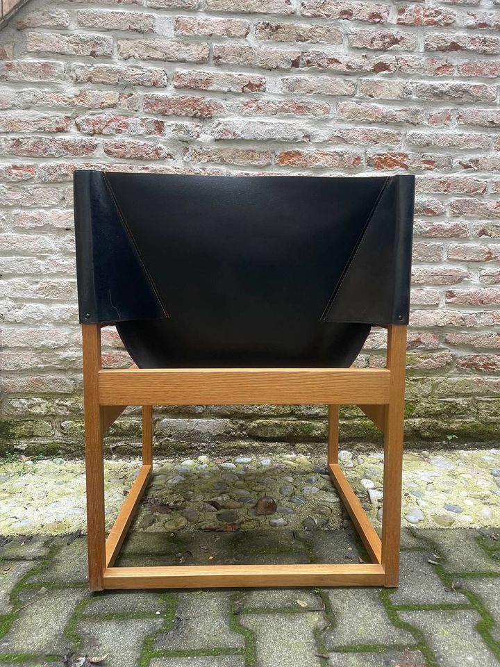 Chaise Canto en cuir sellier Rainer Schell pour Schlapp Vintage