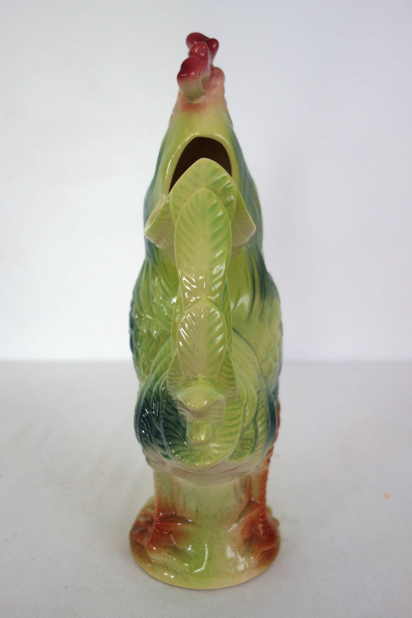 Saint Clément rooster pitcher, barbotine, 1950s