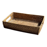 Panier rectangulaire en osier tressé L32 l20 H8 cm