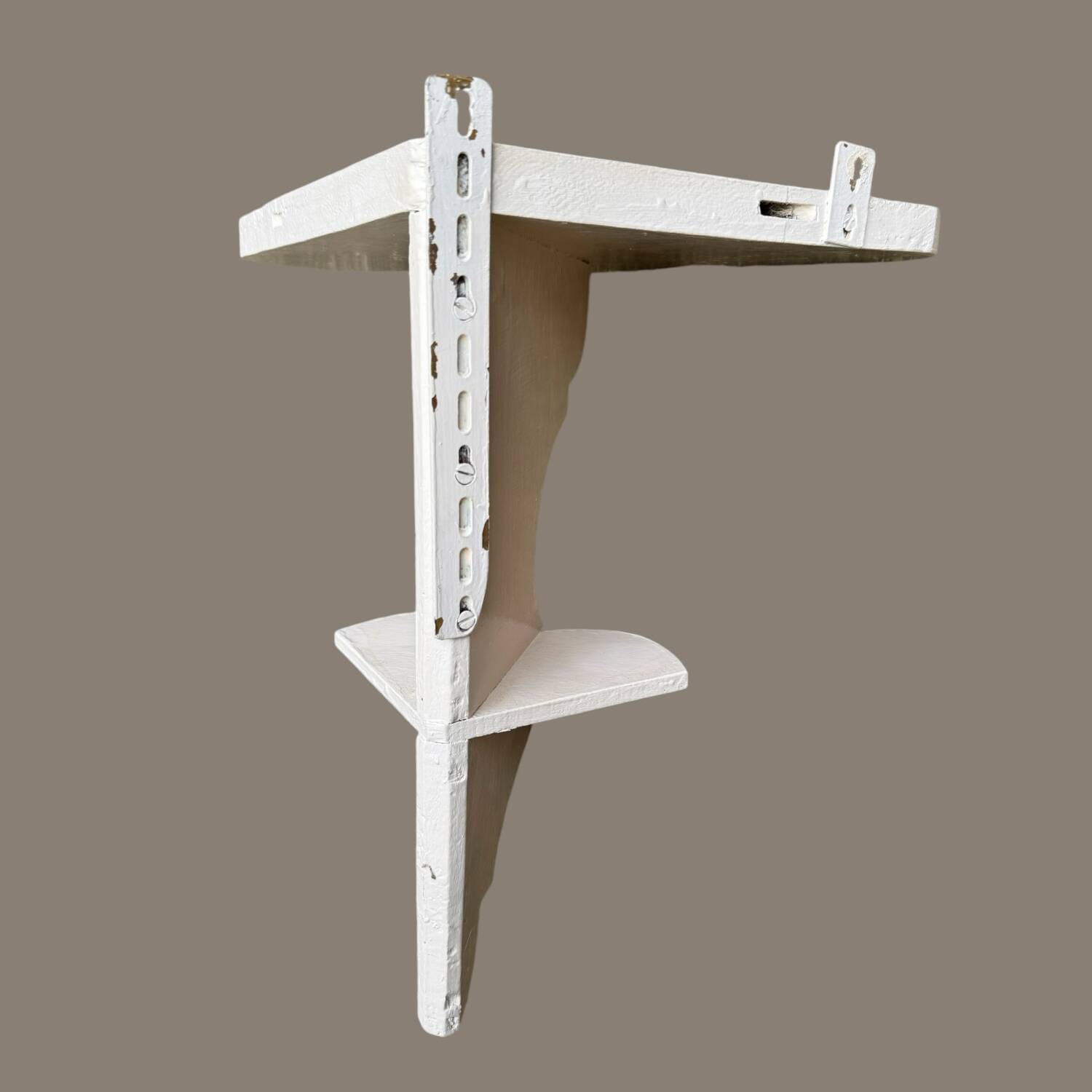 Old wooden wall corner shelf