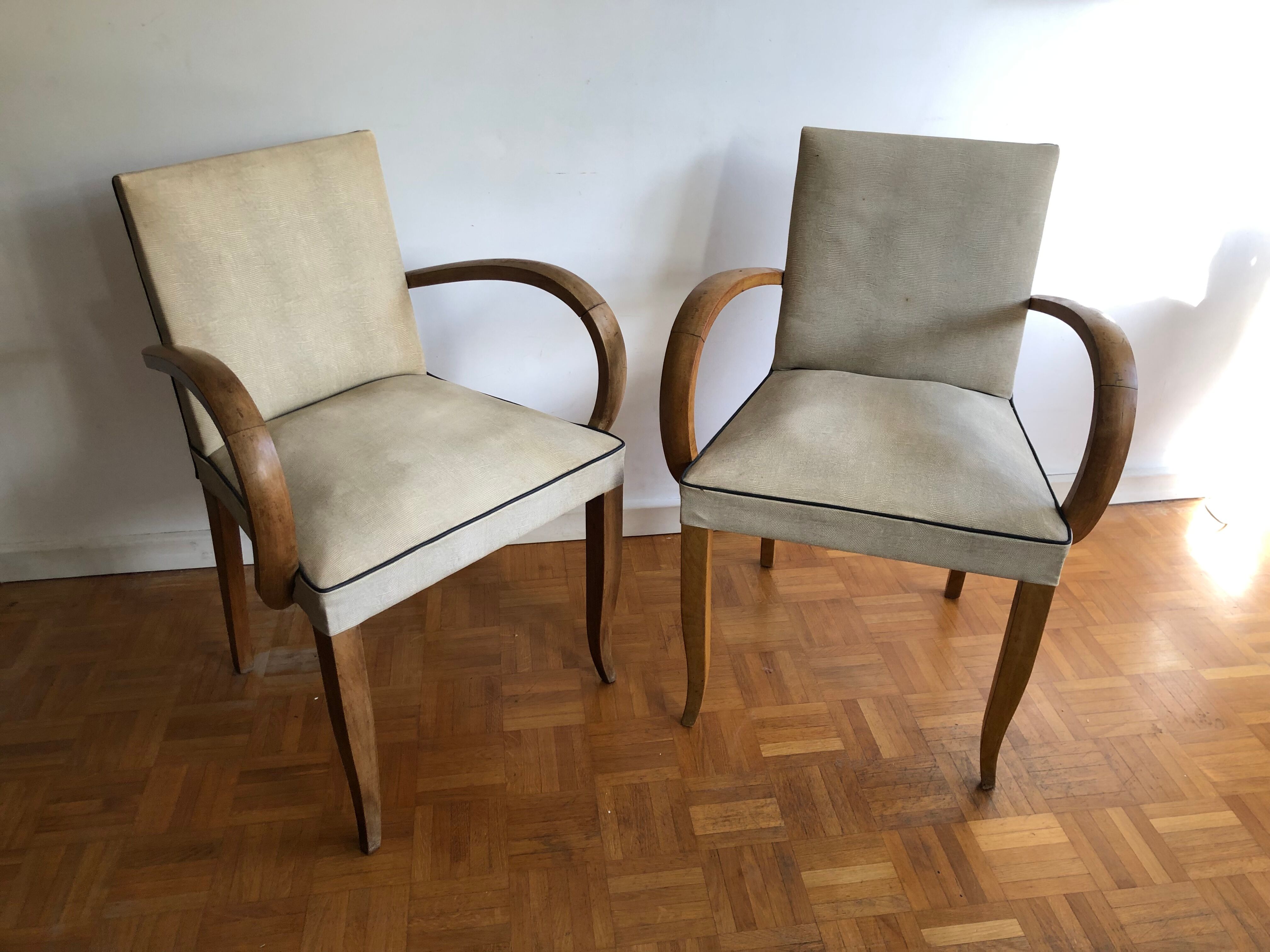 Pair of vintage bridge armchairs