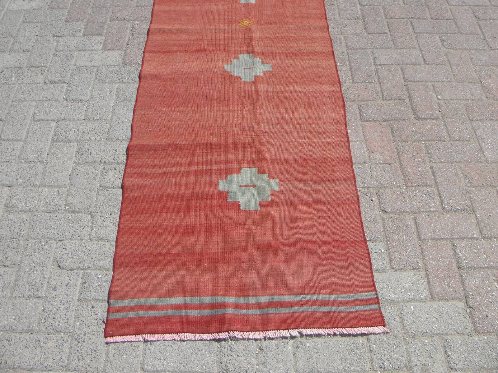 small red runner kilim rug - handmade rugs for hallway